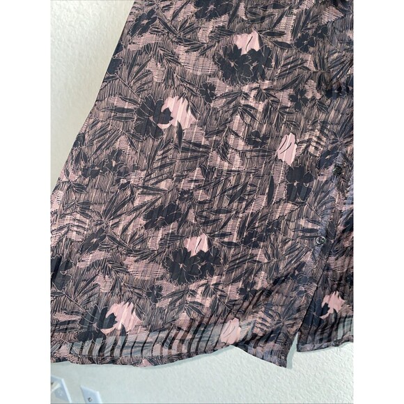 Vintage La Chine Sheer shirt Paisley Stripes Ruffle 14 mob Goth dark whimsical - Picture 11 of 12